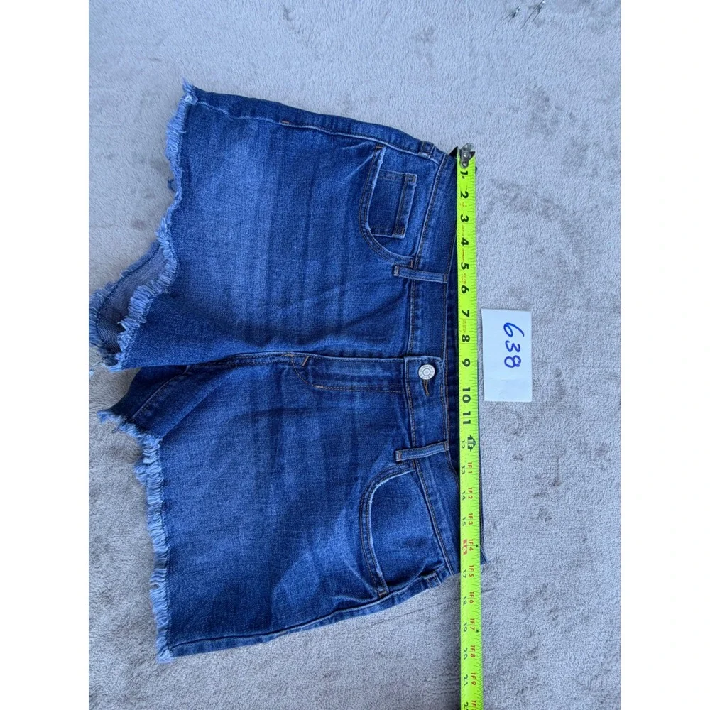 Old Navy Denim Shorts Womens 10 Blue Raw Hem Semi-Fitted Stretch